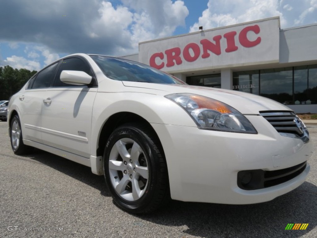 2007 Altima Hybrid - Winter Frost Pearl / Blond photo #1