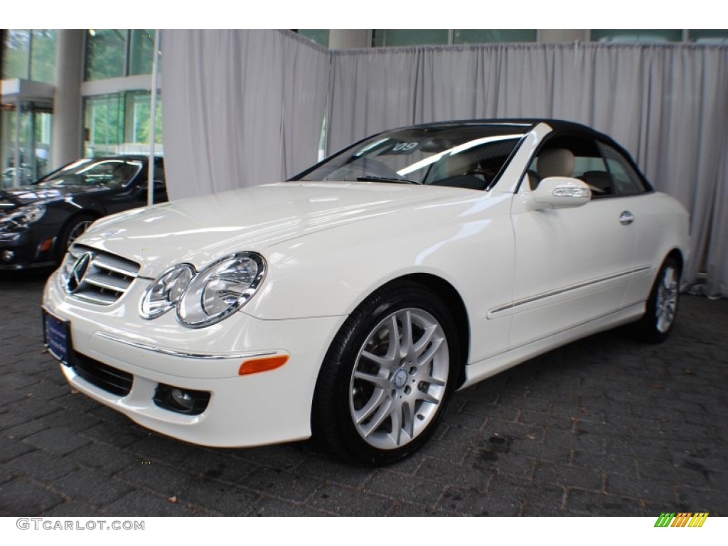 Arctic White 2009 Mercedes-Benz CLK 350 Cabriolet Exterior Photo #68623848