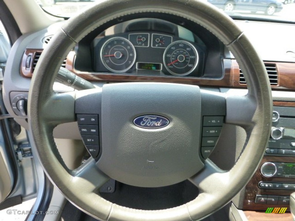 2008 Ford Taurus SEL Medium Light Stone Steering Wheel Photo #68624669
