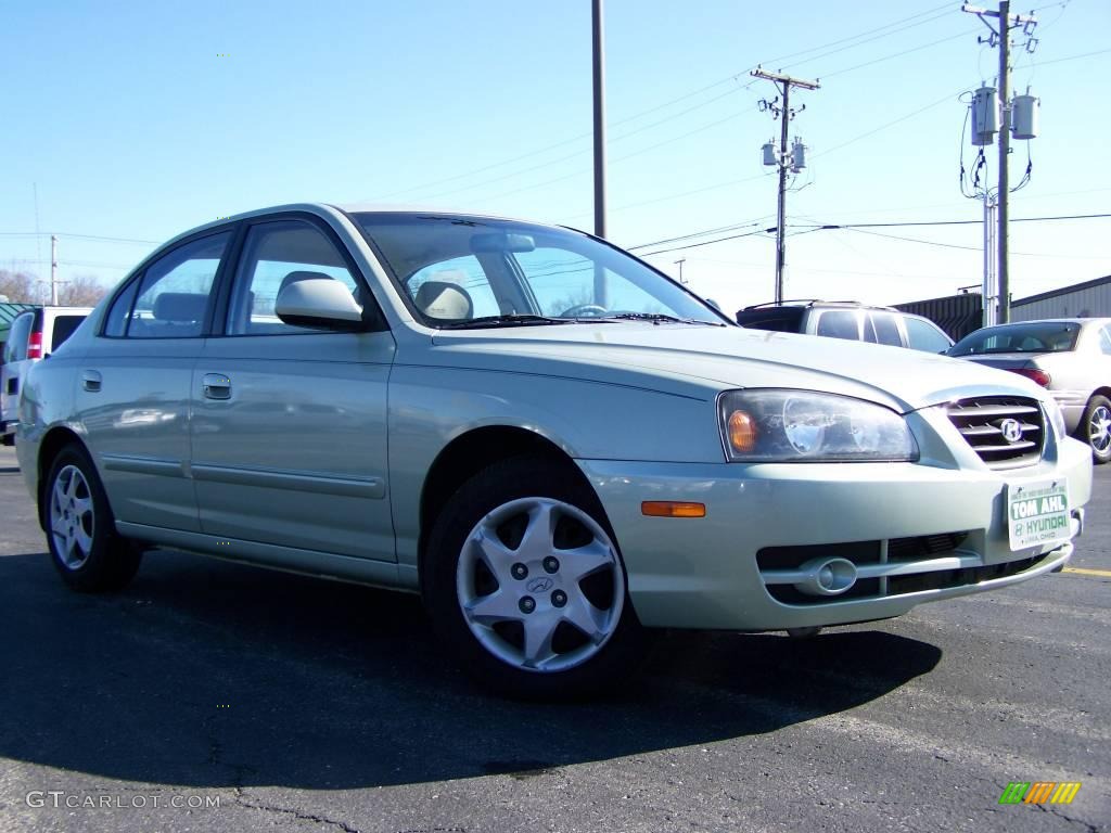2004 Elantra GLS Sedan - Sea Shell Green / Beige photo #6
