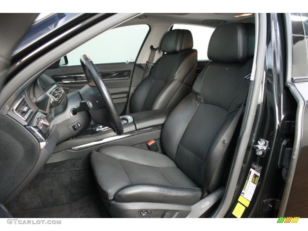 Black Nappa Leather Interior 2009 BMW 7 Series 750i Sedan Photo #68626056