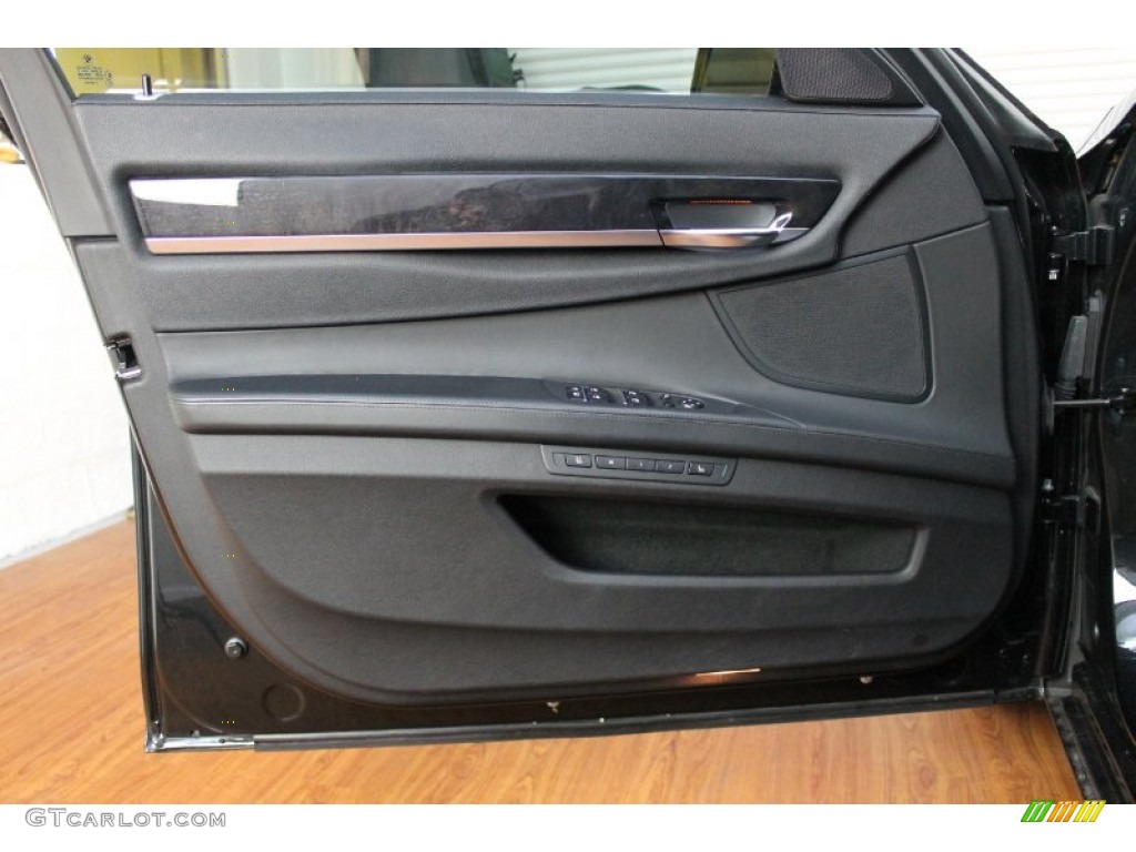 2009 BMW 7 Series 750i Sedan Black Nappa Leather Door Panel Photo #68626081