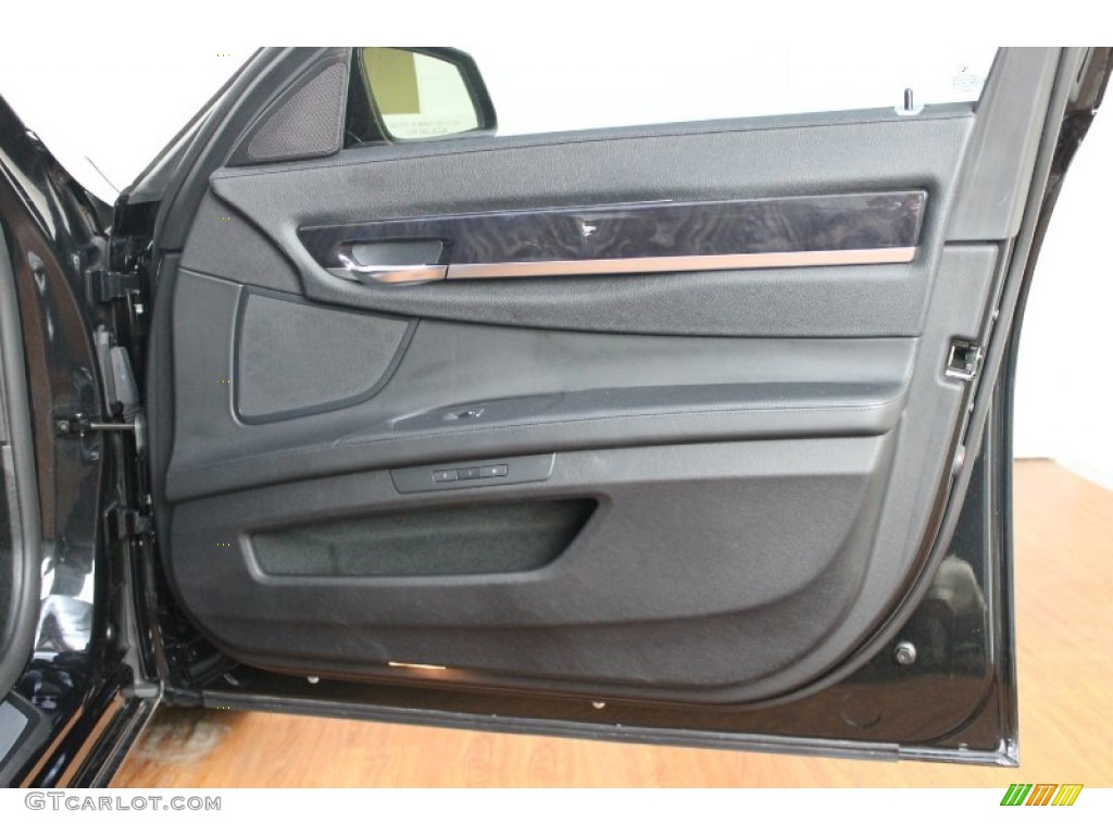 2009 BMW 7 Series 750i Sedan Black Nappa Leather Door Panel Photo #68626087