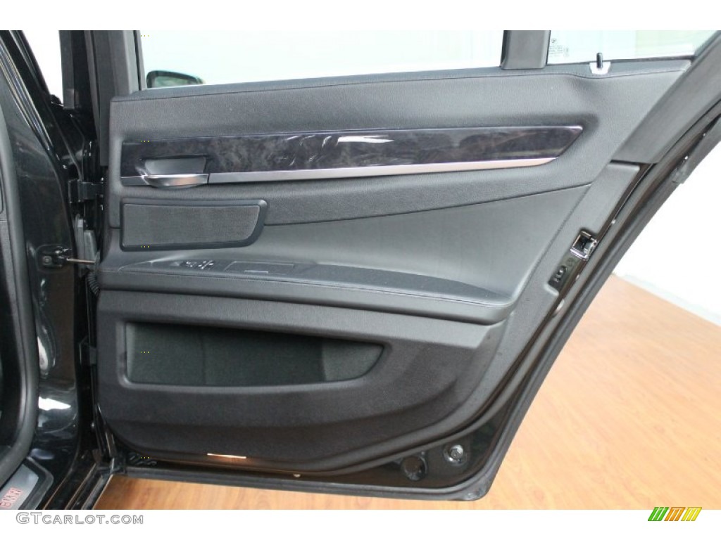 2009 BMW 7 Series 750i Sedan Black Nappa Leather Door Panel Photo #68626099