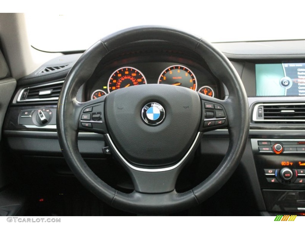 2009 BMW 7 Series 750i Sedan Black Nappa Leather Steering Wheel Photo #68626254
