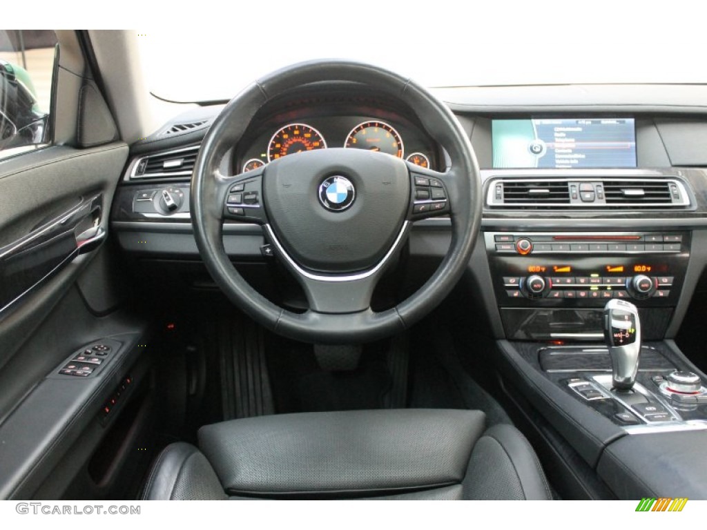 2009 BMW 7 Series 750i Sedan Black Nappa Leather Dashboard Photo #68626260