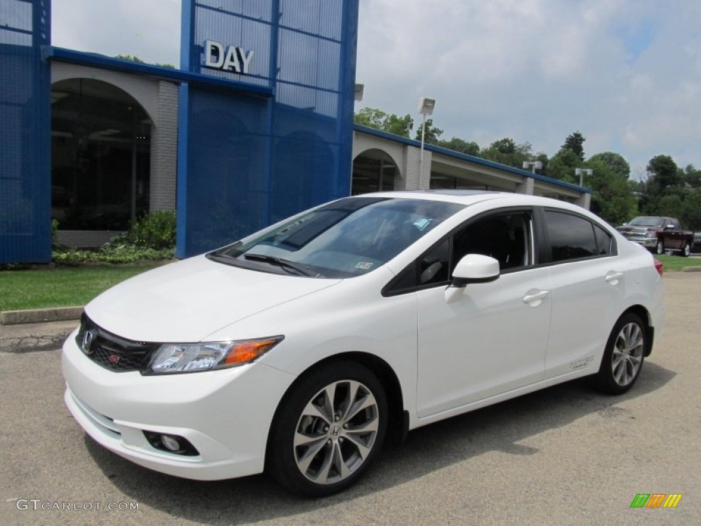 2012 Civic Si Sedan - Taffeta White / Black photo #1