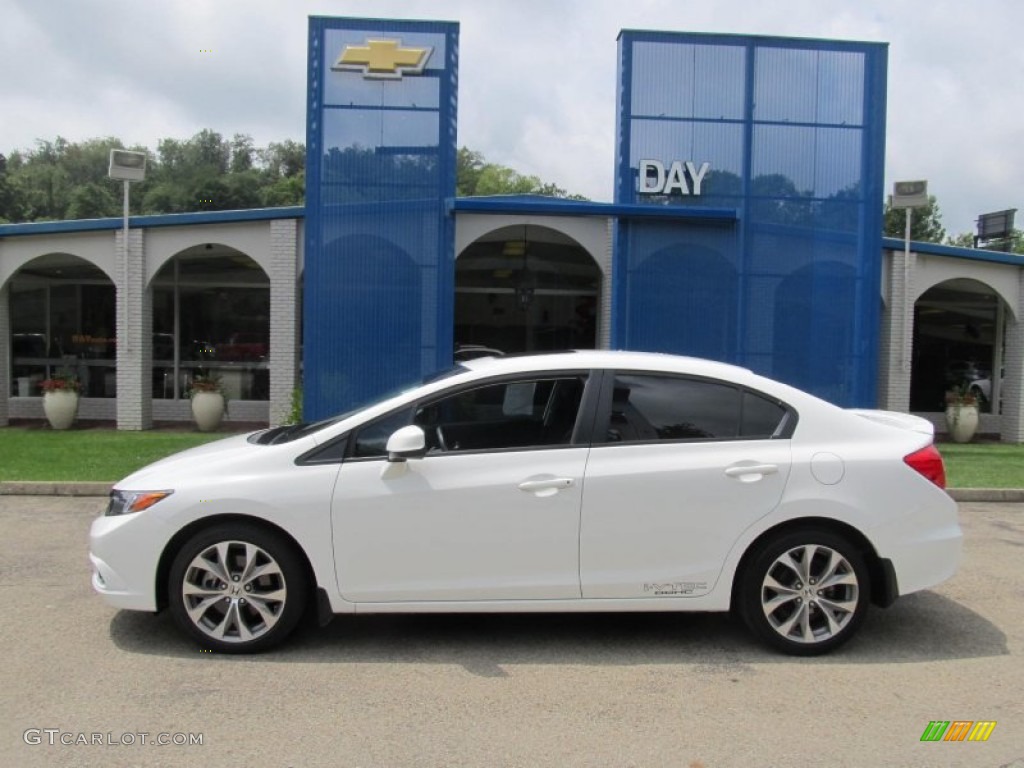 2012 Civic Si Sedan - Taffeta White / Black photo #2