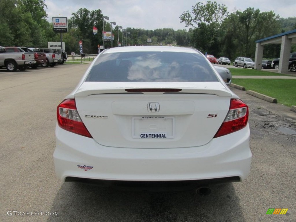 2012 Civic Si Sedan - Taffeta White / Black photo #3