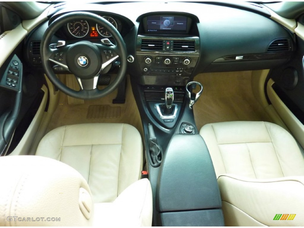 2009 BMW 6 Series 650i Convertible Cream Beige Dakota Leather Dashboard Photo #68628920