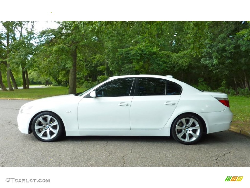 2005 5 Series 545i Sedan - Alpine White / Black photo #10