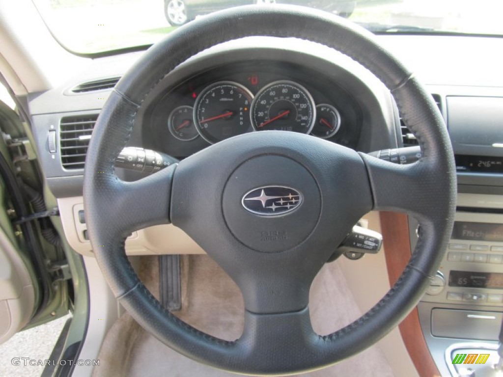 2006 Subaru Outback 2.5i Limited Wagon Taupe Steering Wheel Photo #68629418
