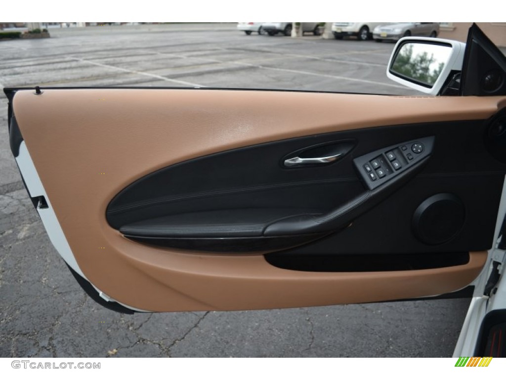 2008 BMW 6 Series 650i Convertible Canyon Brown Door Panel Photo #68631229