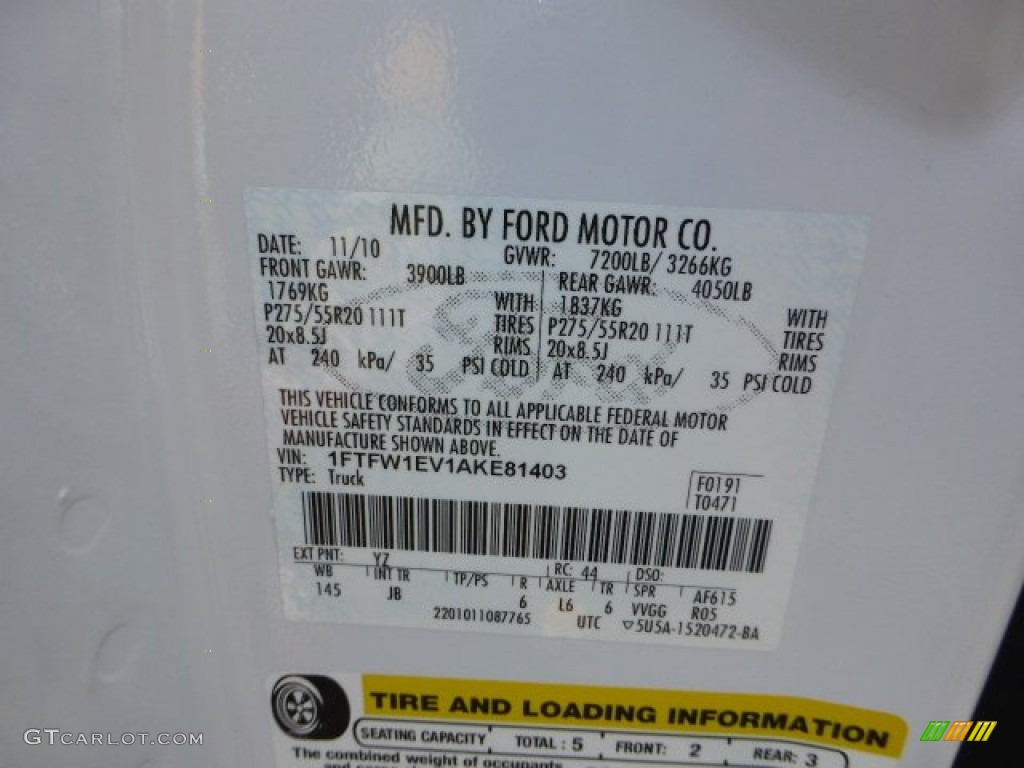 2010 F150 FX4 SuperCrew 4x4 - Oxford White / Black photo #14