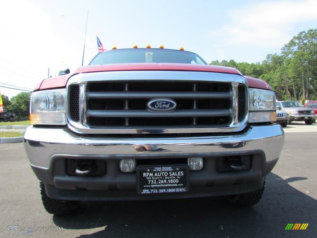 2002 F250 Super Duty XLT SuperCab 4x4 - Toreador Red Metallic / Medium Flint photo #2