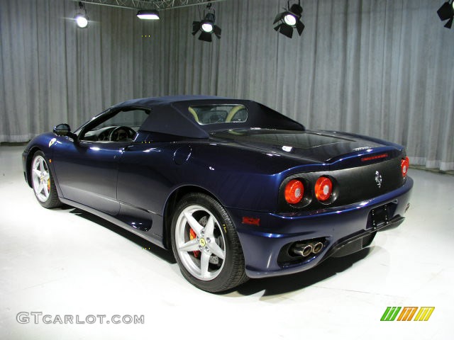 2005 Ferrari 360 Spider F1 in Tour de France Blue / Beige Back Left 2005 Ferrari 360 Spider F1 Parts