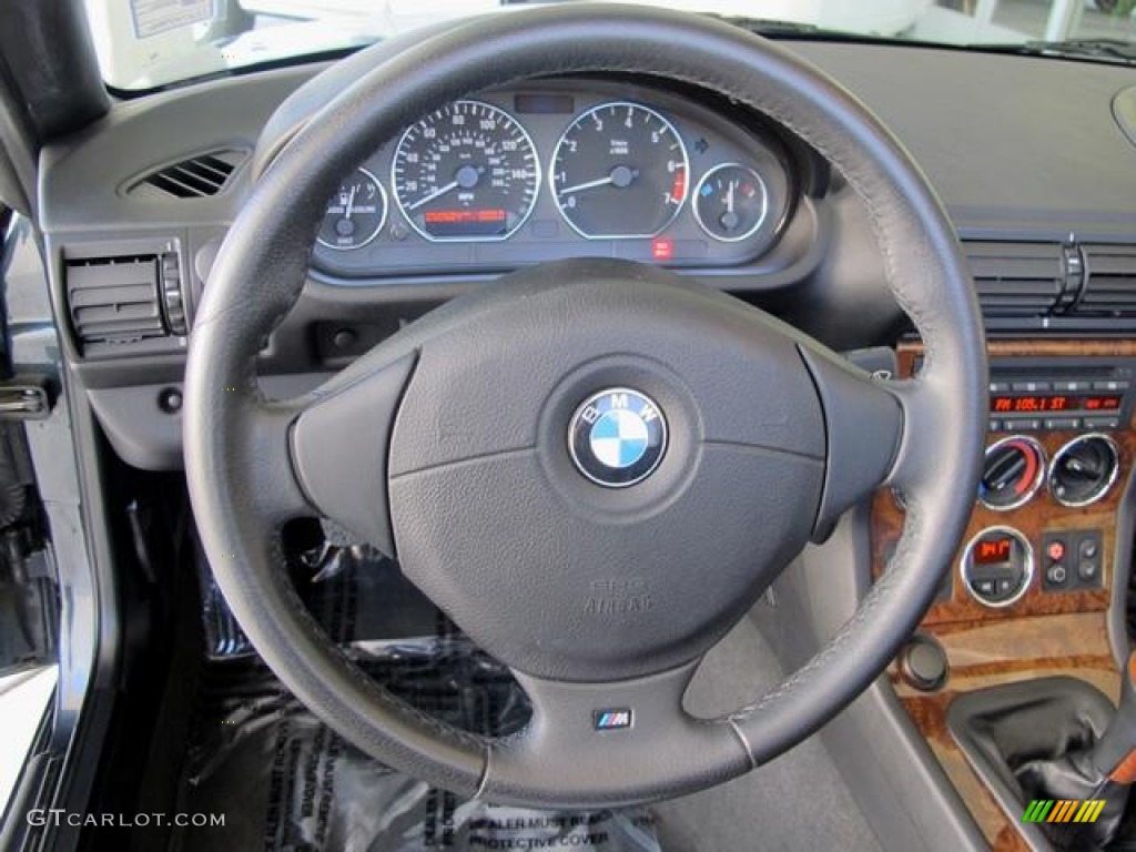 2001 BMW Z3 2.5i Roadster Black Steering Wheel Photo #68634034