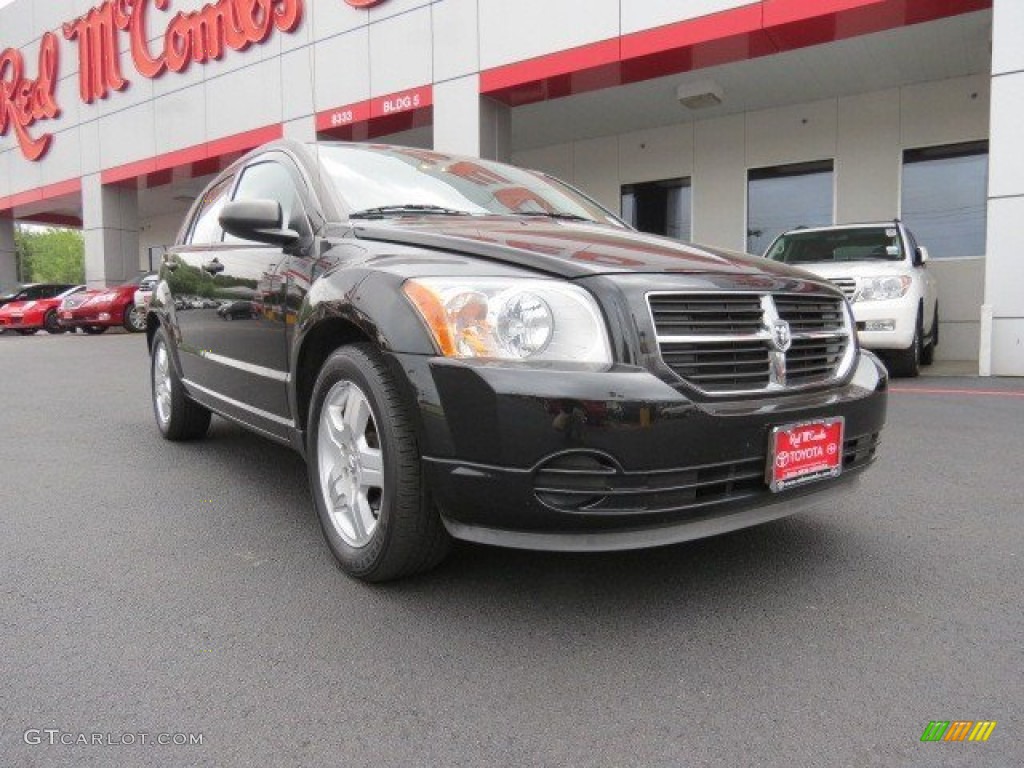 2009 Caliber SXT - Brilliant Black Crystal Pearl / Dark Slate Gray photo #1