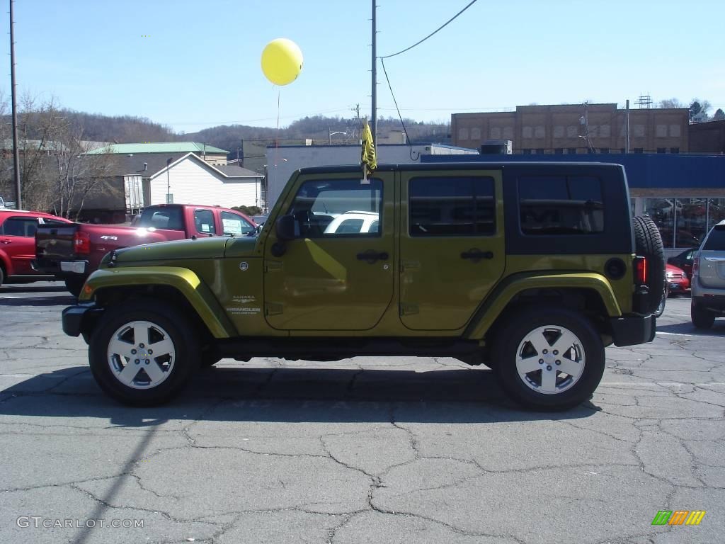 2007 Wrangler Unlimited Sahara 4x4 - Rescue Green Metallic / Dark Slate Gray/Medium Slate Gray photo #5