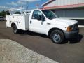 2001 Oxford White Ford F350 Super Duty XL Regular Cab Utility Truck  photo #7