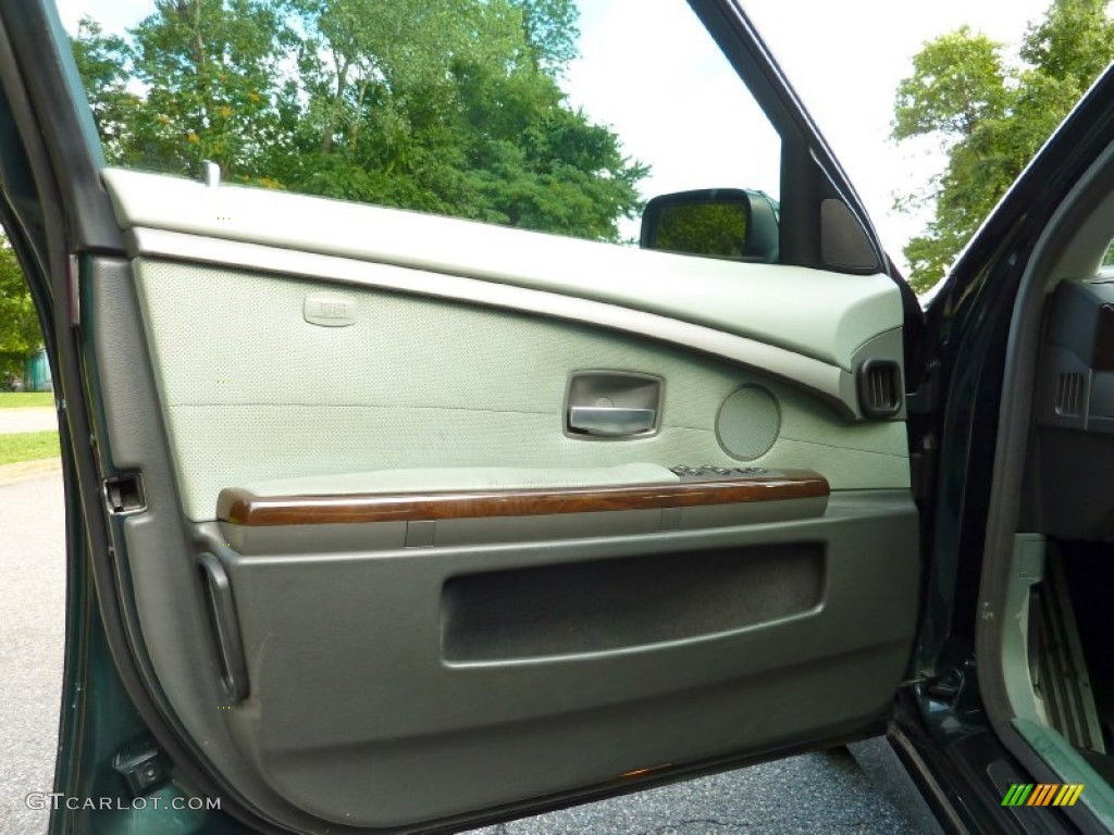 2004 BMW 7 Series 745Li Sedan Basalt Grey/Stone Green Door Panel Photo #68641369