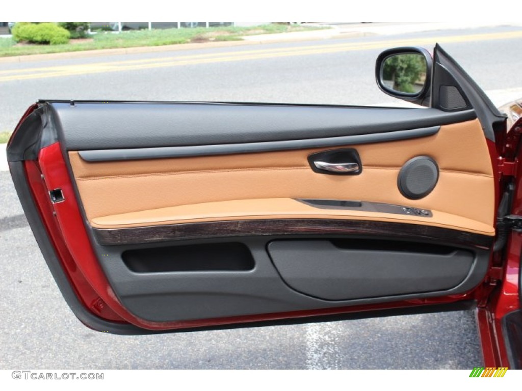 2012 BMW 3 Series 328i Coupe Saddle Brown Door Panel Photo #68641408