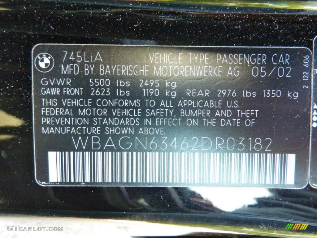 2002 7 Series 745Li Sedan - Black Sapphire Metallic / Black photo #29
