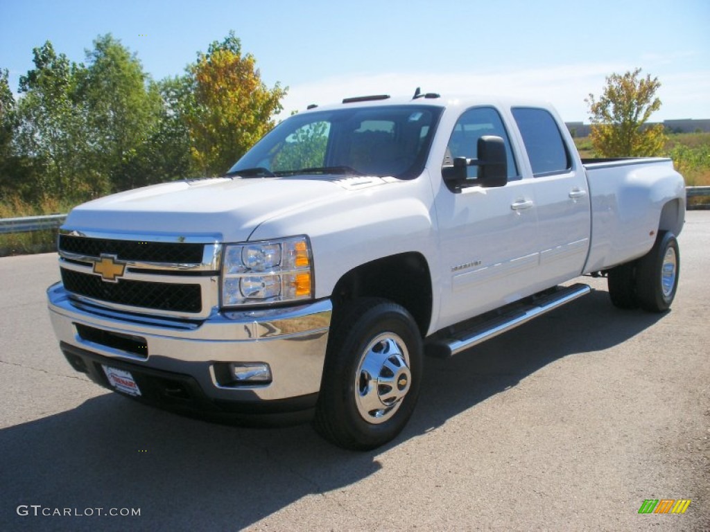 2011 Silverado 3500HD LTZ Crew Cab 4x4 Dually - Summit White / Dark Cashmere/Light Cashmere photo #1