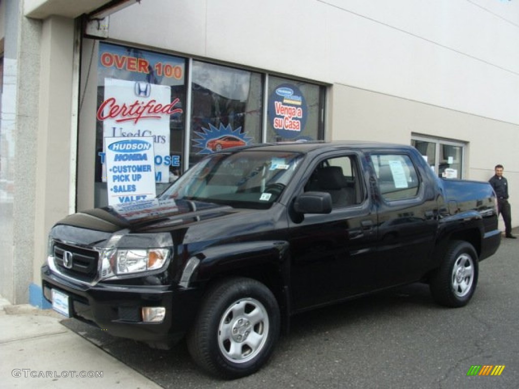 2011 Ridgeline RT - Crystal Black Pearl / Gray photo #1