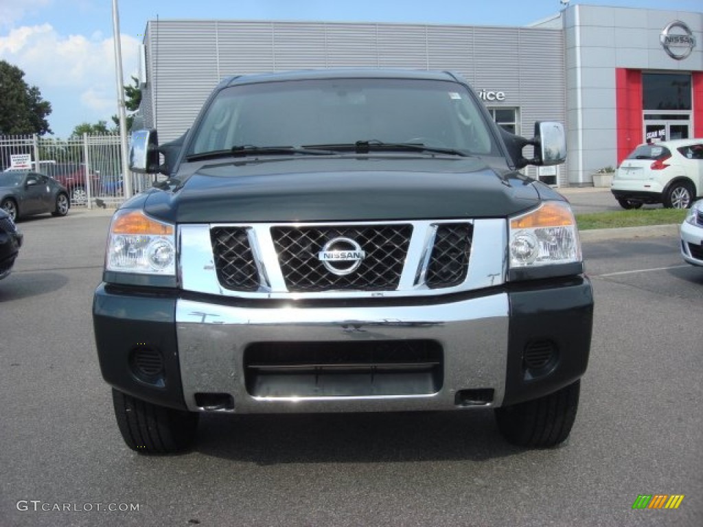2009 Titan SE Crew Cab 4x4 - Timberline Green / Charcoal photo #6