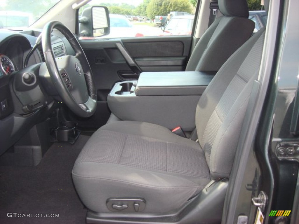2009 Titan SE Crew Cab 4x4 - Timberline Green / Charcoal photo #7