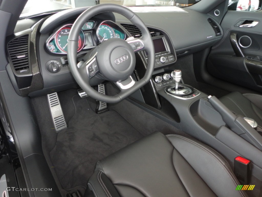Black Fine Nappa Leather Interior 2011 Audi R8 Spyder 5.2 FSI quattro Photo #68652025