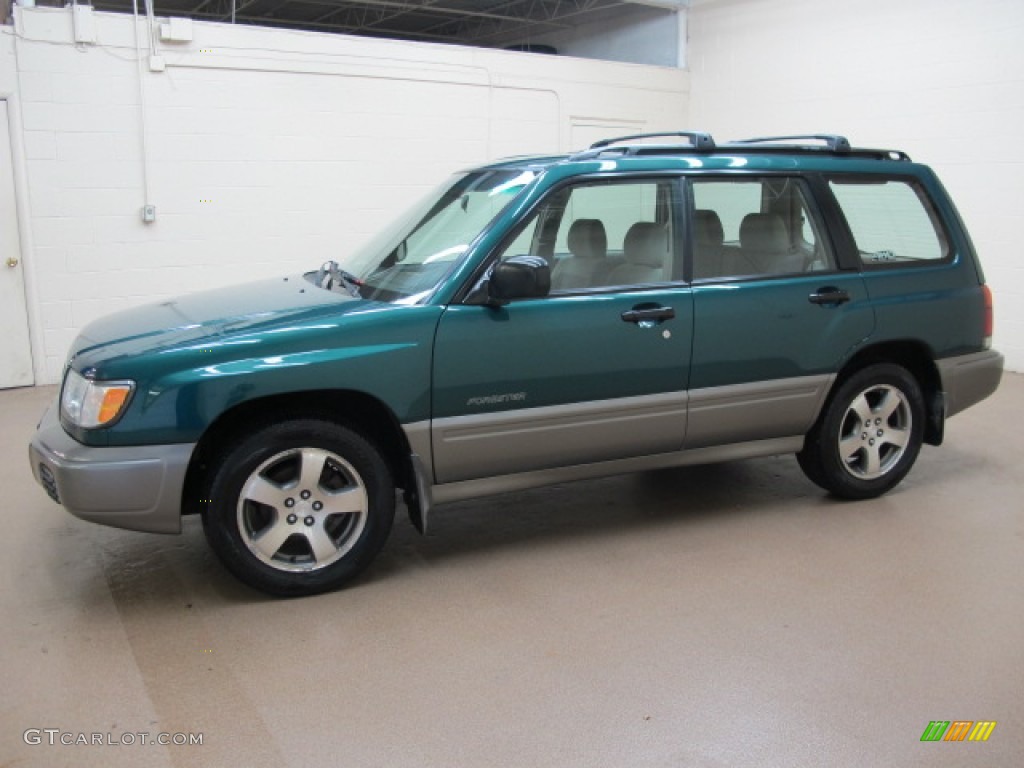 2000 Forester 2.5 S - Arcadia Green / Beige photo #5