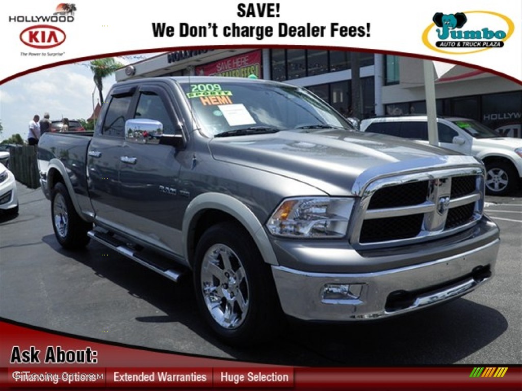 2009 Ram 1500 Laramie Quad Cab - Mineral Gray Metallic / Dark Slate Gray photo #1