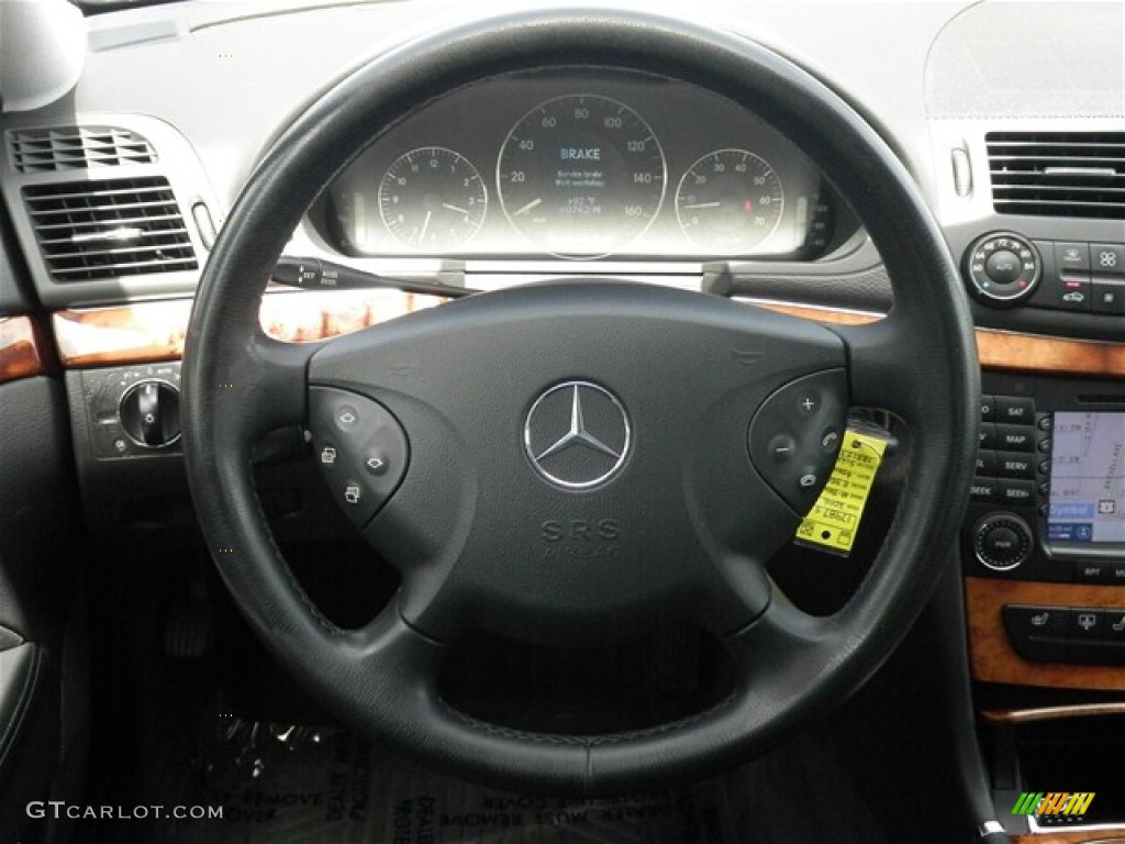 2006 Mercedes-Benz E 350 4Matic Sedan Charcoal Steering Wheel Photo #68655670