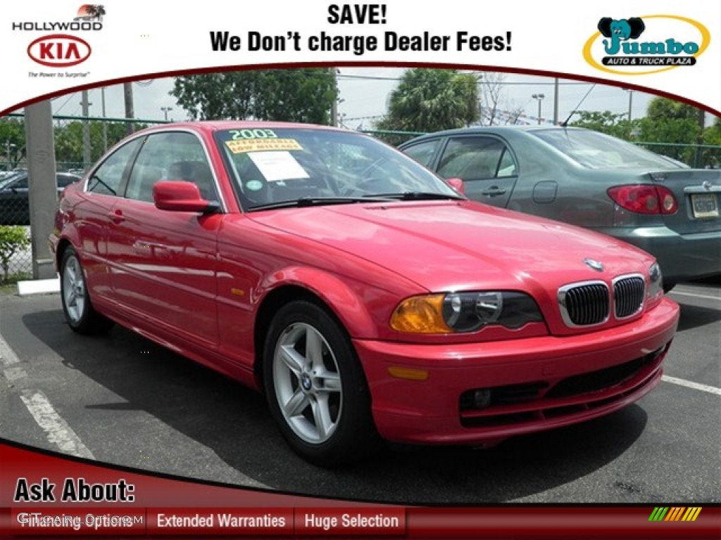 2003 3 Series 325i Coupe - Electric Red / Black photo #1