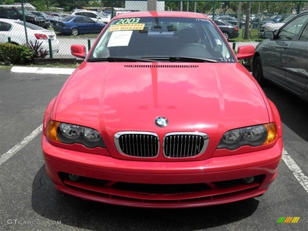 2003 3 Series 325i Coupe - Electric Red / Black photo #7