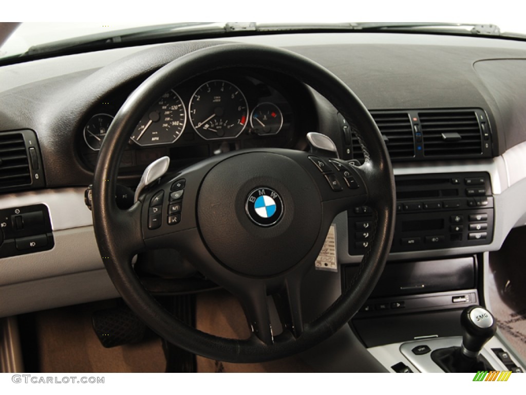 2004 BMW 3 Series 330i Coupe Grey Steering Wheel Photo #68662305