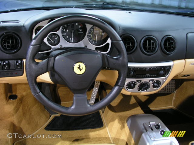 2005 Ferrari 360 Spider F1 Beige Steering Wheel Photo #68664