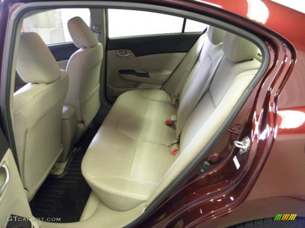 2012 Civic LX Sedan - Crimson Pearl / Beige photo #16