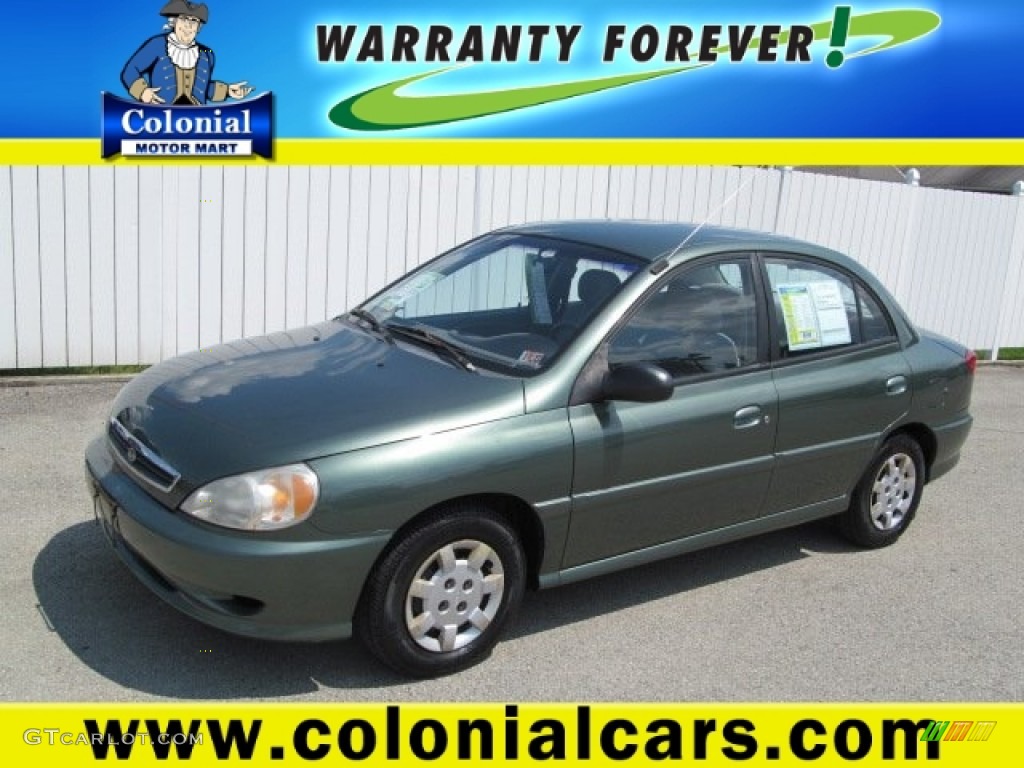 2001 Rio Sedan - Emerald Green / Gray photo #1