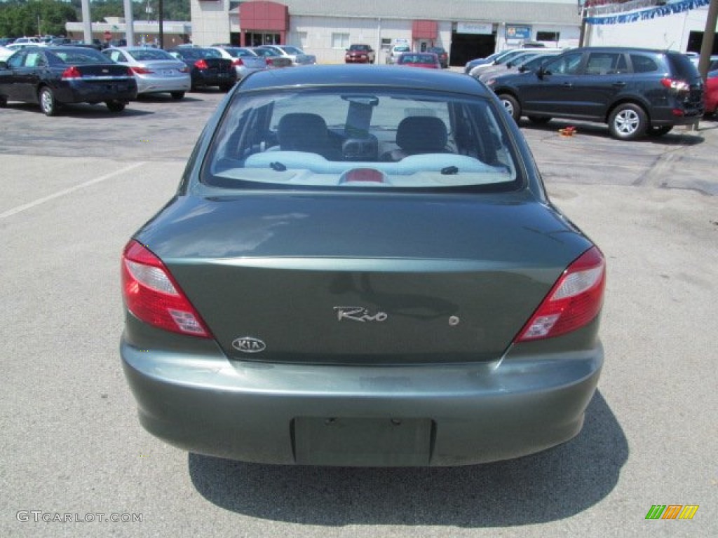 2001 Rio Sedan - Emerald Green / Gray photo #6