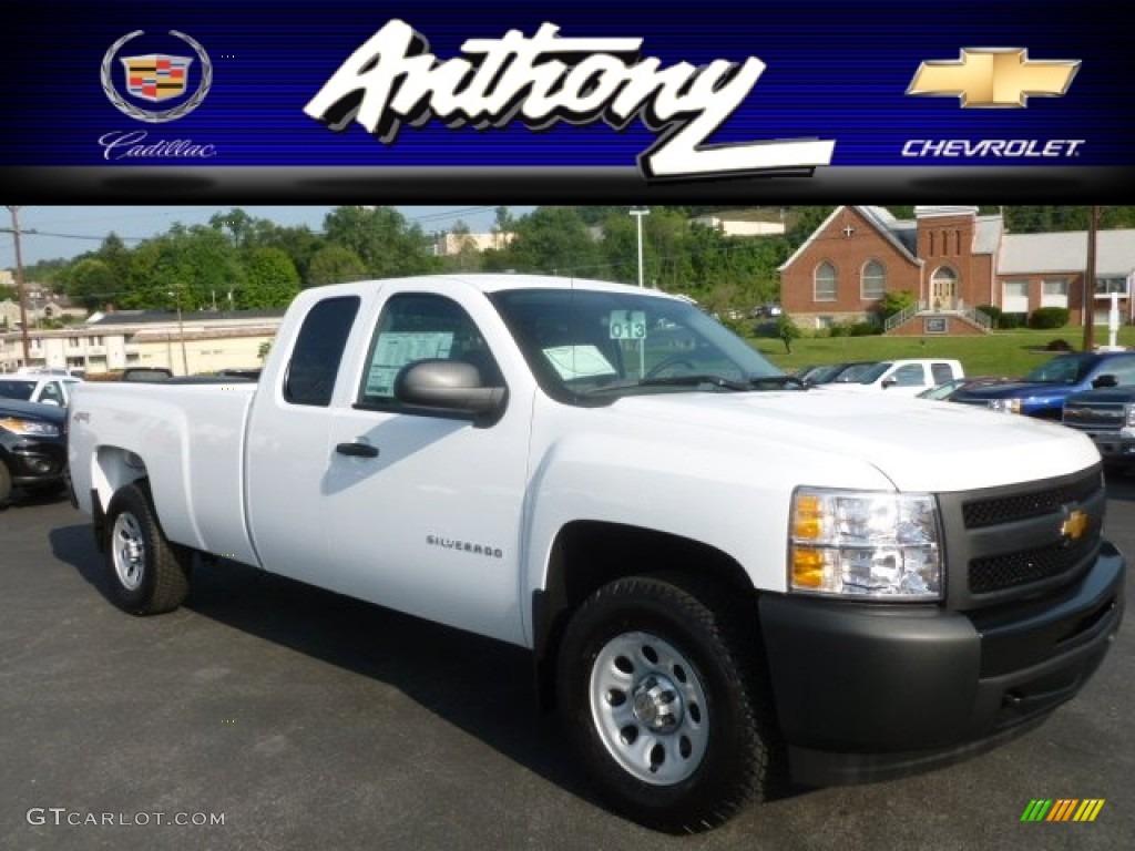 2013 Silverado 1500 Work Truck Extended Cab 4x4 - Summit White / Dark Titanium photo #1