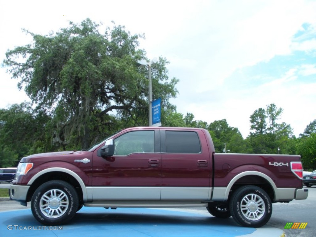 2009 F150 King Ranch SuperCrew 4x4 - Royal Red Metallic / Chaparral Leather/Camel photo #2