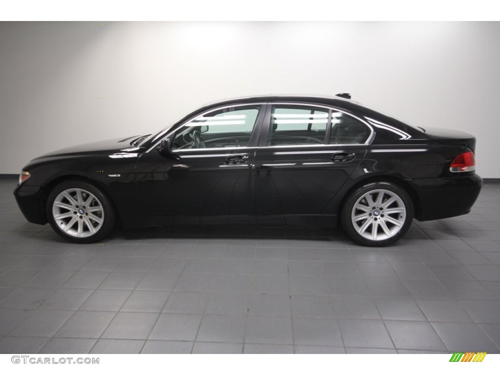 2004 7 Series 745i Sedan - Black Sapphire Metallic / Black/Black photo #2