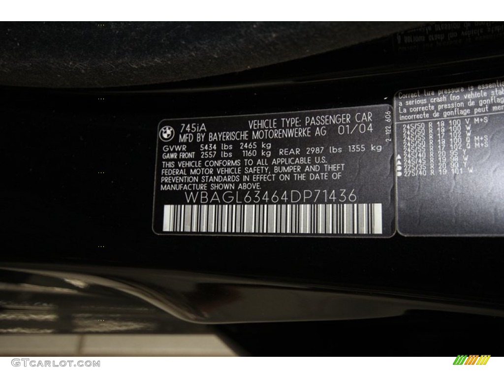 2004 7 Series 745i Sedan - Black Sapphire Metallic / Black/Black photo #10