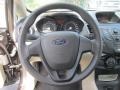 Light Stone/Charcoal Black Cloth 2011 Ford Fiesta S Sedan Steering Wheel