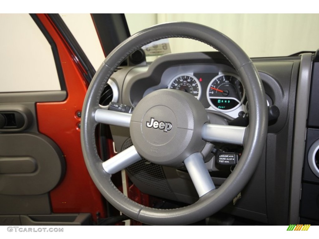 2009 Jeep Wrangler Sahara 4x4 Dark Khaki/Medium Khaki Steering Wheel Photo #68679927