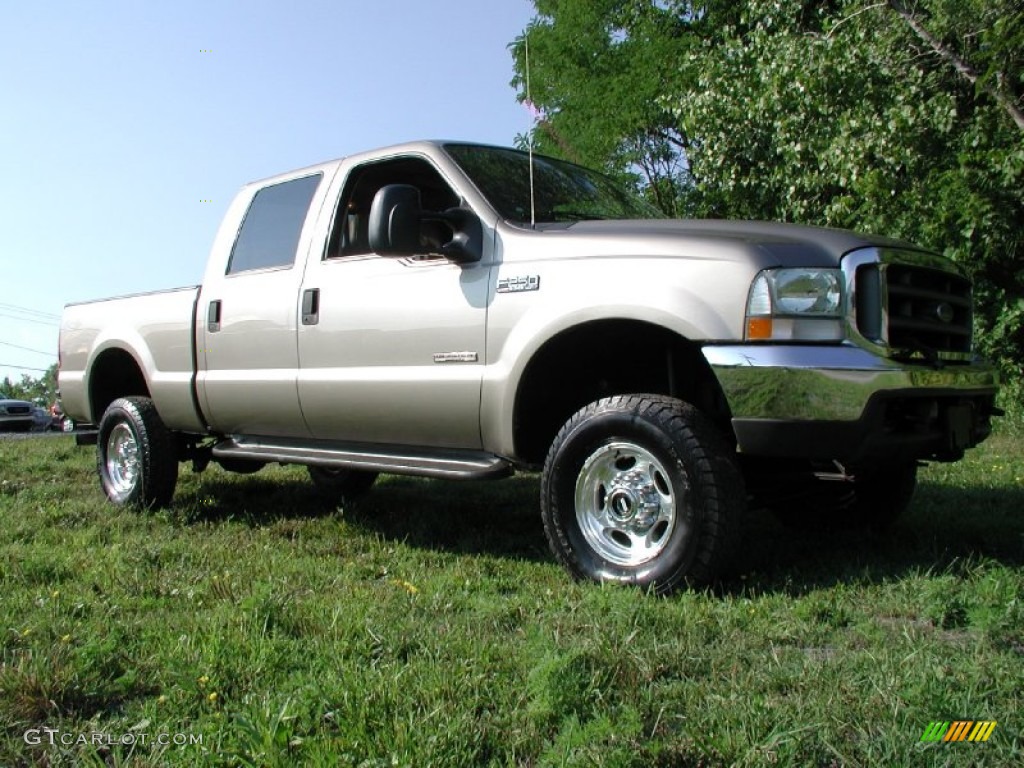 2004 F250 Super Duty Lariat Crew Cab 4x4 - Arizona Beige Metallic / Medium Parchment photo #14