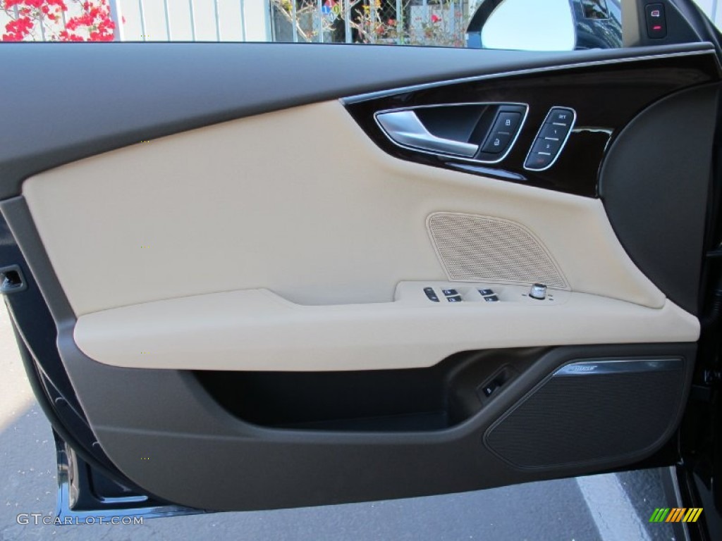 2013 Audi A7 3.0T quattro Premium Velvet Beige Door Panel Photo #68682670